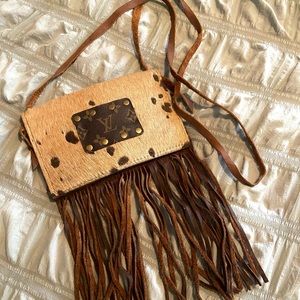 Cowhide Tassel Crossbody